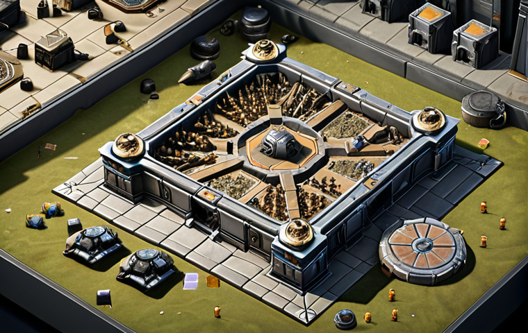 ** A Top War player's base at level 25, overflowing with rare unit fragments, symbolizing success and strategic base development. Focus on a sense of accomplishment and reward.
**