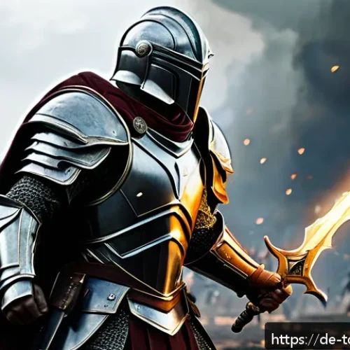 top war 필수 영웅 리스트 - A dynamic fantasy battle scene featuring a versatile allrounder hero clad in intricately designed ar...
